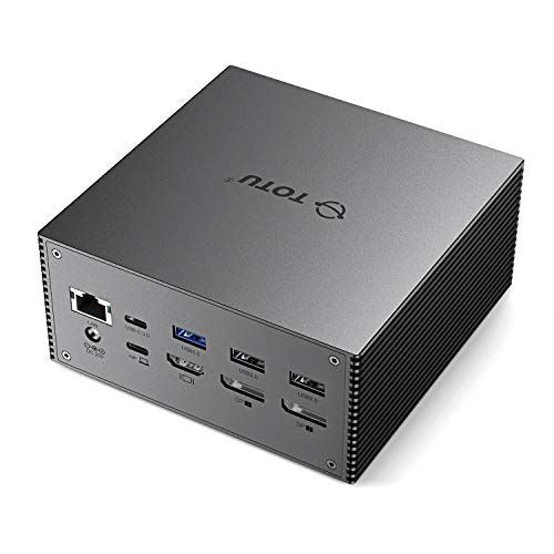 TOTU Upgraded Universal USB-C 4K Triple Display Docking Station Space Grey