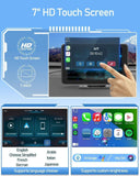 Portable Wireless CarPlay Screen for Car, 7 Inch Double Din Car Stereo for Ap...