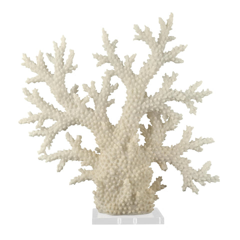 Deco 79 Polystone Coral Decorative Sculpture Home Decor Statue with Clear Acr...