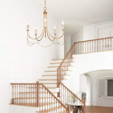classy leaves Gold French Country Chandeliers for Dining Rooms, 5-Light Moder...