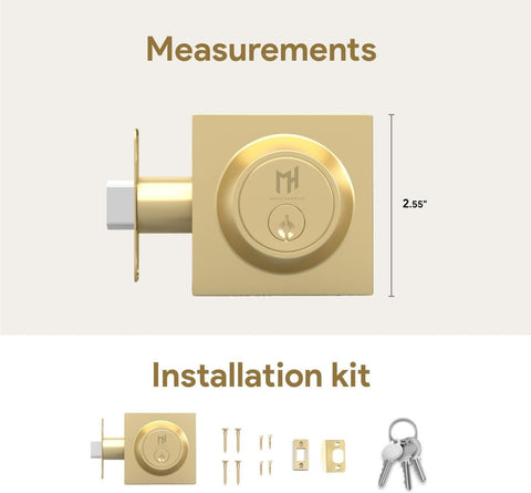 Mega Handles - ROBELL Deadbolt 2 Pack I Entry Deadbolt Lock - Heavy Duty Squa...