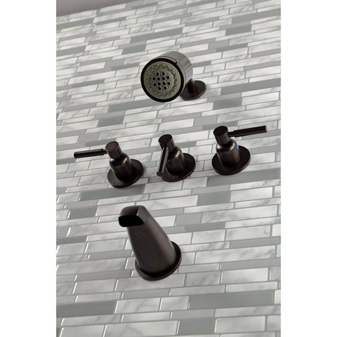 Kingston Brass KBX8138DL Concord Tub and Shower Faucet, Brushed Nickel