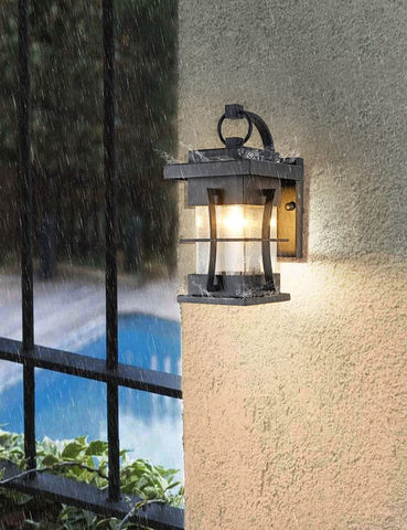 Outdoor Wall Lanterns Small IP65 Waterproof Outdoor Wall Sconce Black Metal w...