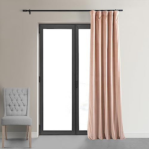 HPD Half Price Drapes Signature Blackout Velvet 50 in x 108 in, Rosey Dawn