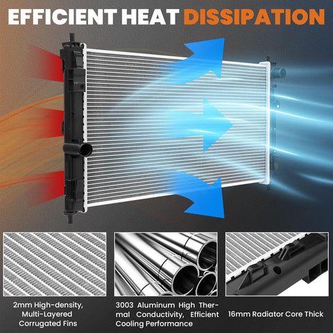 Aluminum Radiator Compatible for 2001-2006 Hyundai Elantra Compatible for 200...