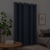 Eclipse Pembroke 100% Blackout, Faux Linen Grommet Window Curtains, 108 in Lo...