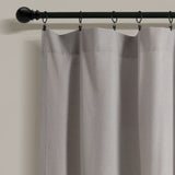 Lush Decor Linen Button Window Curtain Panel, Single, 100" W x 84" L, Gray & ...