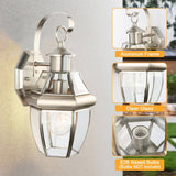 Outdoor Wall Lantern, 13.25IN Porch Lights Outdoor with Glass Shades, Large W...