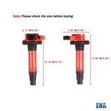 ENA Set of 6 Red Ignition Coil Pack and Platinum Spark Plug Compatible with F...