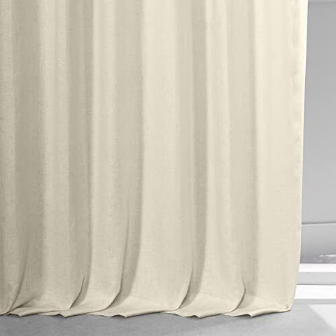 HPD Half Price Drapes French Linen Curtains 108 50W x 108L, Ancient Ivory