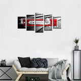 AWLXPHY Decor Abstract Canvas Wall Art Red Black Geometric Painting Framed 5 ...