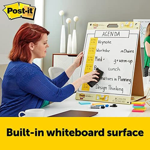 Post-it Super Sticky Portable Tabletop Easel Pad w/Dry Erase 2-Pad, White