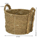 Household Essentials Large Wicker Floor Storage Basket with 19''x 25'', Brown