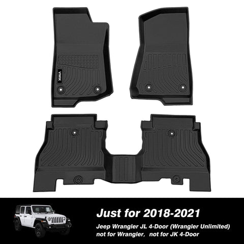 Floor Mats fit for Jeep Wrangler JL 2018-2024 (Not for JK or 4XE), TPE Rubber...