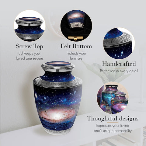 Galaxy Cremation Urn for Ashes Adult Male - Personalized Cremation Urns for H...