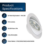 Feit Electric 4" LED Recessed Downlights with External Tethered Jbox, 50W Equ...