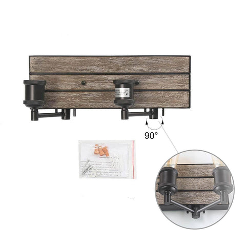 LOG BARN Farmhouse Bathroom Light Fixtures, 2 Light Vanity Lights for Bathroo...