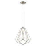 Livex Lighting 41324-91 Knox Collection 1 Light Single Pendant, Brushed Nickel