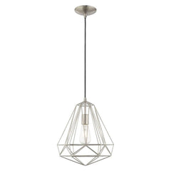 Livex Lighting 41324-91 Knox Collection 1 Light Single Pendant, Brushed Nickel