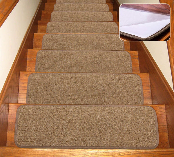 Seloom Non-Slip Stair Treads Carpet for Indoor Wooden Steps, Removable Residu...