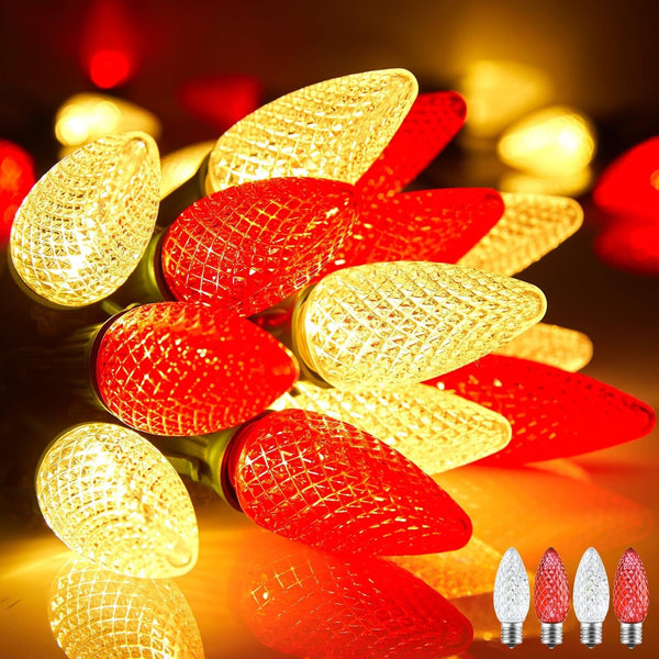 Brightown C9 Christmas String Lights Outdoor Led Fairy Lights Faceted Strawbe...
