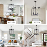 Foyer Chandelier 5 Lights Farmhouse Candle Pendant Light Fixture Lantern Hang...