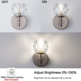 Sconces Wall Lighting Set of 2 Modern Crystal Wall Sconce with Switch Button ...