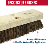 Weiler 44027 12" Deck Scrub Brush, Palmyra Fill (Pack of 12) Pack of 12