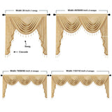 ELKCA Thick Chenille Window Curtains Valance for Living Room, Luxury Gold Val...