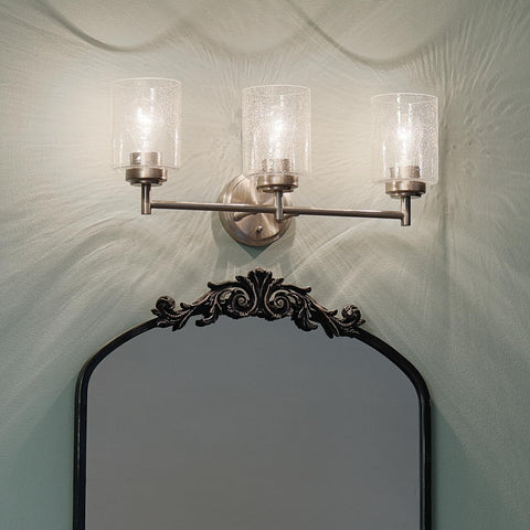 Kichler Winslow 21.5" Vanity Light in Brushed Nickel, 3-Light Transitional Ba...