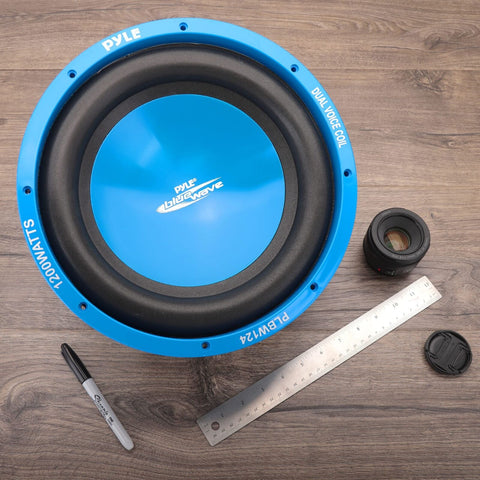 Pyle altavoz subwoofer para coche, cono azul moldeado 12 pulgadas, bobina de ...