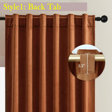 Timeper Burnt Orange Velvet Curtains 90 inches 2 Panels, Light Blocking Curta...