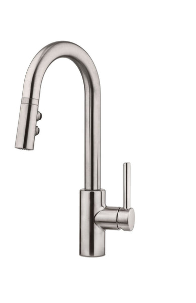 Pfister Stellen Bar Faucet with Pull Down Sprayer, Single Handle, High Arc, S...