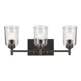KICHLER Shailene 21" 3-Light Vanity Light with Clear Glass in Olde Bronze, Us...