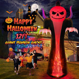 12FT Halloween Inflatables Decoration Outdoor Giant Pumpkin Reaper Ghost with...