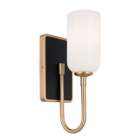 Kichler Solia 13.5 Inch 1 Light Wall Sconce with Opal Glass in Champagne Bron...