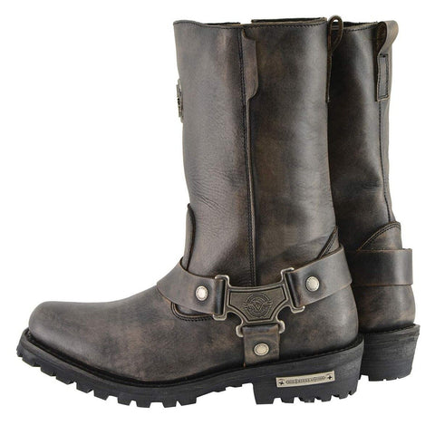 Milwaukee Leather MBL9361 Women's Distressed Brown 11-inch Classic Harness Sq...