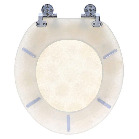 Home+Solutions Deluxe Resin Oyster Shell Decorative Round Toilet Seat - Coast...