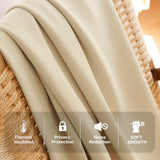 HUTO Beige Pinch Pleated Curtains 84 Inches Long Window Treatment for Bedroom...