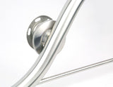 30-inch Designer Curved/Waved Bathroom Shower Grab Bar with Towel Bar, Left-H...
