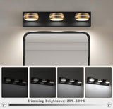 Brass LED Bathroom Lights Fixtures Over Mirror Modern 3 Light Black Bathroom ...