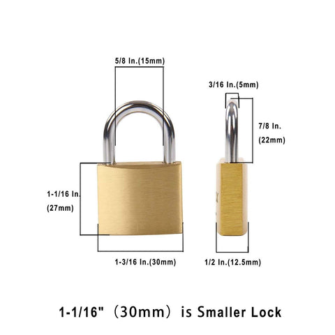 SEPOX&#174; 16 Pcs Pack Solid Brass Padlock with Same Keys 24 Pcs, Heavy Duty &