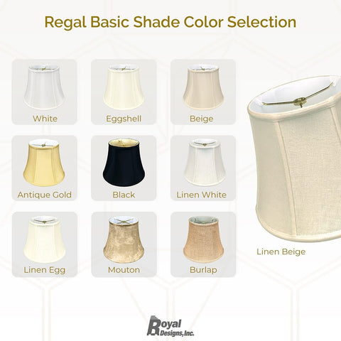 Royal Designs Modified Bell Lamp Shade, White, 7.5 x 12 x 9.5