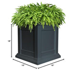 Tusco Products Modern Colonial Planter, 16-inch, Black 16"