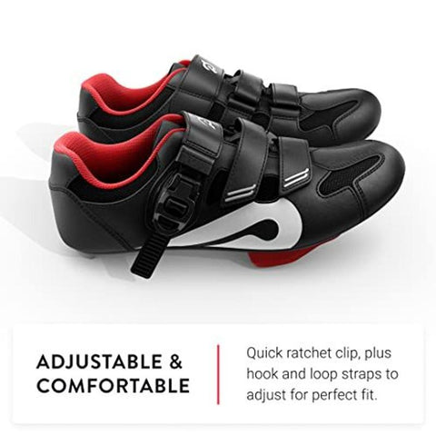 Peloton Cycling Shoes for Bike and Bike+ 7 Women/5 Men, Black, Red