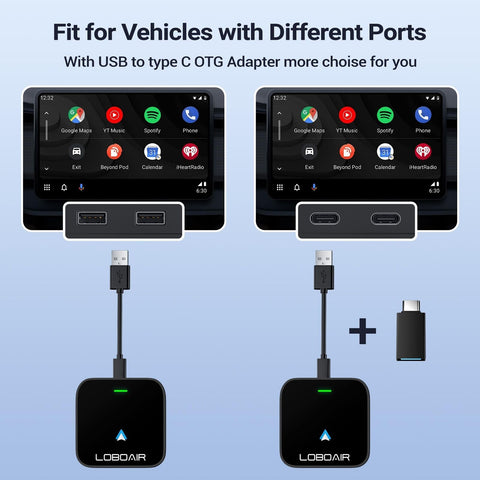 Android Auto Wireless Adapter for OEM Factory Wired Android Auto Cars, Plug &...