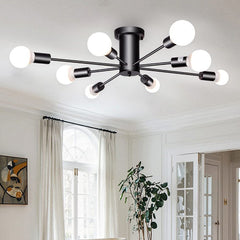 LASENCHOO 8 Lights Semi Flush Mount Ceiling Lights, Mid Century Modern Lighti...