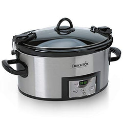 Crock-Pot 6 Quart Cook & Carry Programmable Slow 6-Quart, Stainless Steel