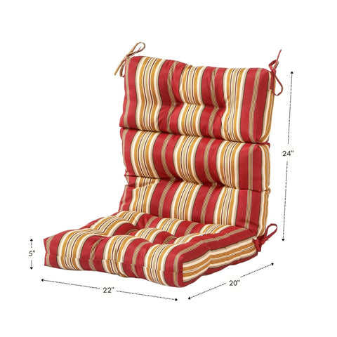 Greendale Home Fashions Outdoor 44 x 22-inch High Back Chair Cushion, Set of ...