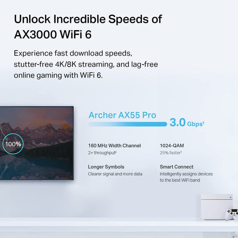 TP-Link AX3000 WiFi 6 Router (Archer AX55 Pro) - Multi Gigabit Wireless Inter...